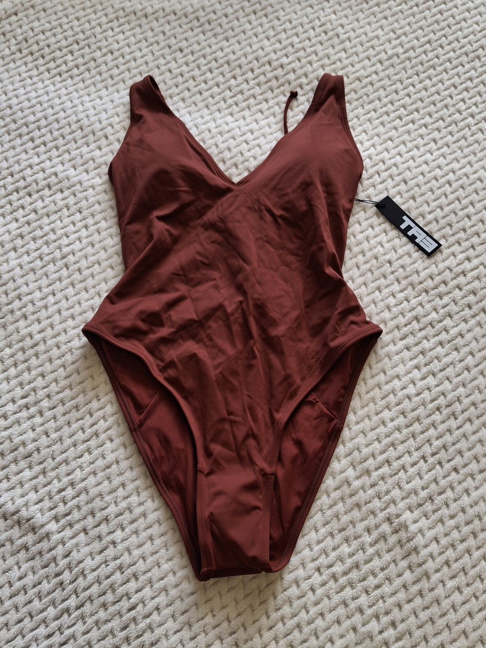 NWT TA3 Copper HI Cut Plungey Body Sculpting One-Piece Swimsuit XL Short